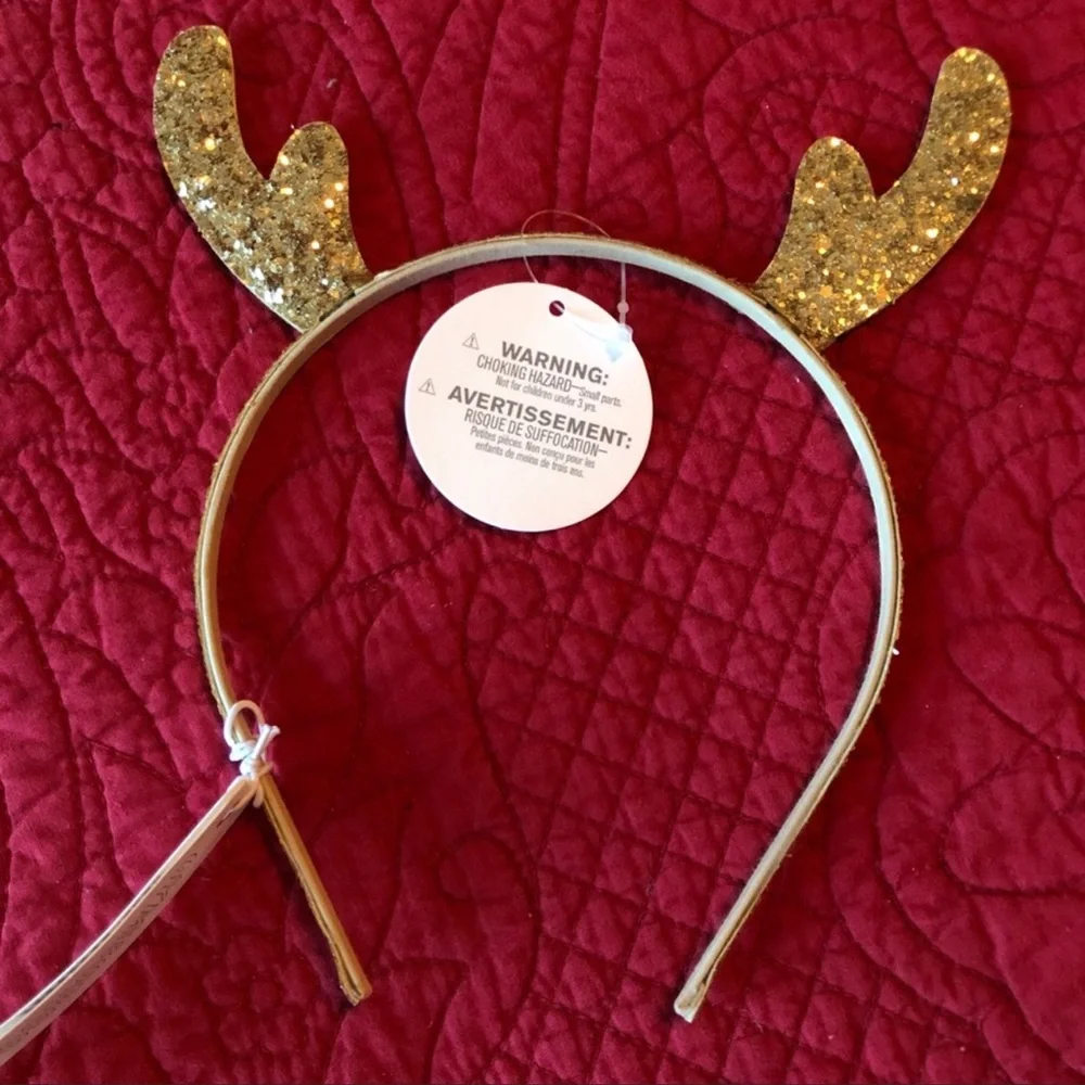 *RELISTED* NWT Gymboree Gold Glitter Reindeer Headband - Picture 5 of 6